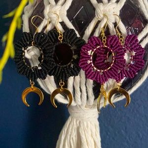 🌙Macrame Moon Earrings🌙